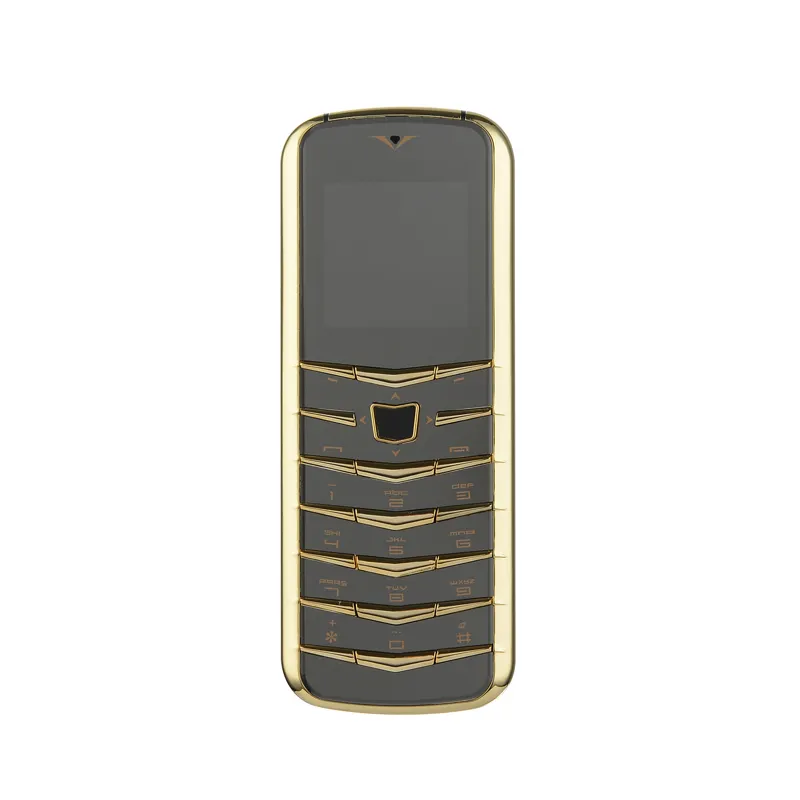 2023 New unlocked luxury vertue gold Mini phone V03 dialer keypad 2 sim card cell phone elderly mobile phone wholesale