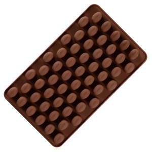 Molde de silicona con forma de grano de café, 55 cavidades, para chocolate, dulces, cubitos de hielo, cera derretida, molde de silicona para fondant, molde para barra de chocolate - Product Image 5