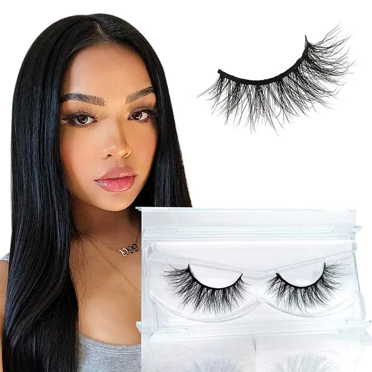 Commercio all'ingrosso 15-20Mm 6D Full Strip Natural Mink ciglia finte Short Pestanas Mink Natural 3D Lashes