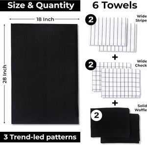 Servilleta de Tela Estilo Nórdico, Serie Negra, Servilleta Gourmet para Cocina, Toalla de Cocina - Product Image 6