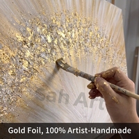 Peinture sur toile moderne faite à la main, lignes abstraites or et argent, œuvres d'art texturées, peinture murale de luxe pour la décoration de la maison et des hôtels