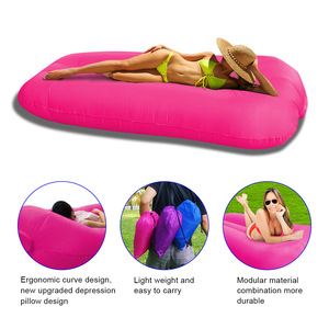 Inflatable Air <b>Sofa</b> Collapsible Oxford Material Outdoor Use Minimalist Design Portable Sleeping Bag For <b>Camping</b> Music Festival - Product Image 5