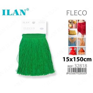 Cinta de Flecos de Poliéster Verde Ilan Flecose de 15x150cm para Manualidades y Moda - Product Image 1