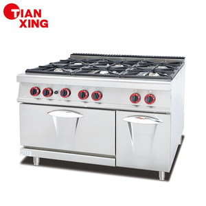 Fourneau à gaz professionnel TIANXING de qualité supérieure en acier inoxydable à 6 brûleurs avec four pour hôtels et restaurants - Product Image 4