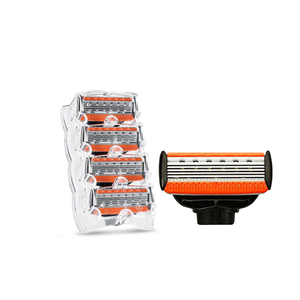 Paquete de cartucho de maquinilla de afeitar con cabezal pivotante de 5 cuchillas importado <span class=keywords><strong>FLASH</strong></span> con mango de goma <span class=keywords><strong>para</strong></span> afeitado facial - Product Image 2