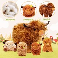 OUOZZZ Highland Cow Teddy Bear - Peluche en coton PP super douce - 14,5 pouces - Doudou pour garçons et filles - Cadeau mignon en peluche