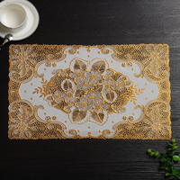 Nouveau produit 30*45cm, nappe de table rectangulaire en PVC écologique, design moderne, estampage dorée, décoration de la maison, salle à manger, cuisine