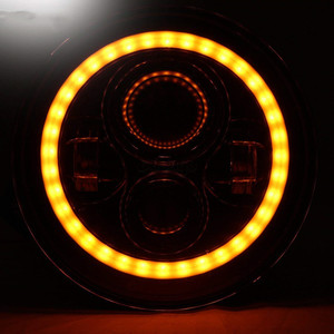 Faro LED Rotondo da 7 Pollici con Occhi di <span class=keywords><strong>Angelo</strong></span>, Compatibile con Jeep Wrangler, Harley, Moto Universali - Product Image 3