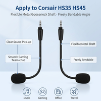 Microphone de remplacement pour casques de jeu Corsair HS35 et HS45 PS4 Pro PS5 Xbox One X Ordinateur PC 3,5 mm avec suppression du bruit