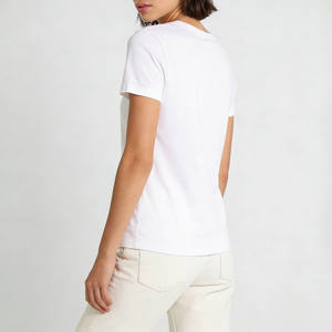 T-shirt Originale Shanghai Red Lips, Tendenza Nazionale, 100% Cotone, Girocollo, Stampa Personaggio sulle Spalle, Casual, Uomo Donna Coppia, Manica Corta - Product Image 2