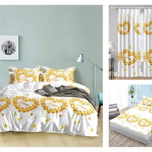 Günstige Polyester Vorhang Bettwäsche Bettdecken Sets Luxus Bettlaken Bettwäsche-Sets 6pc 8pc 10pc 12pc - Product Image 4