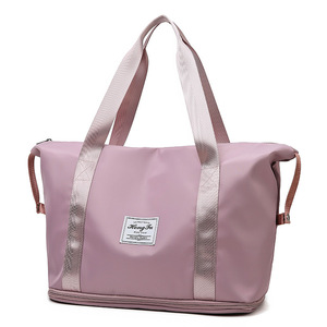Borsa sportiva da viaggio grande Oxford impermeabile alla moda borsa da palestra con Logo personalizzato rosa da donna borsa da viaggio per donna - Product Image 2
