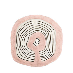 <span class=keywords><strong>Tapis</strong></span> fait main de forme irrégulière, style crème, design artistique, rond, rose, en soie de lait, à poils longs, doux, pour chambre à coucher, salon - Product Image 5