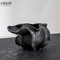 Style nordique coquille texturé Beige Vase fait à la main Vase en céramique hôtel Restaurant décoration Simple décor à la maison