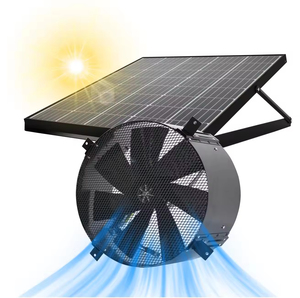 Superbe kit de ventilateurs axiaux solaires 24V pour évacuation d'air et brumisation, idéal pour sous-sols, murs, garages, fermes et applications industrielles, alimenté par l'énergie solaire pour l'élevage avicole. - Product Image 3