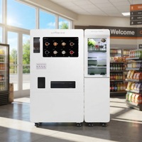 Distributeur automatique de café robot haricot à tasse entièrement automatique jeton de pièce de monnaie code QR système de paiement matière plastique durable