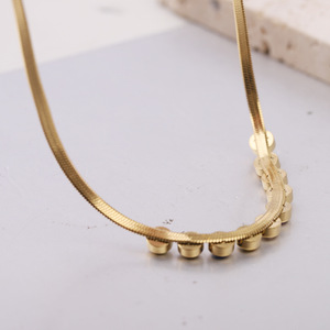 Fashion <b>Beaded</b> <b>Necklace</b> Gold 5Mm Round Zircon Minimalist Daily Wear - Product Image 3
