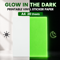 Papier autocollant en vinyle PET qui brille dans le noir, film lumineux pour étiquettes, artisanat, décorations et fabrication de signalétique
