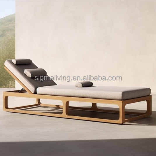 Outdoor Furniture Patio Garden Wood Sun Lounger Teak Outdoor Furniture Patio Chaise Lounge