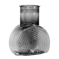 Vase à fleurs décoratif rond en plastique transparent pour plantes hydroponiques, pour la maison ou le bureau