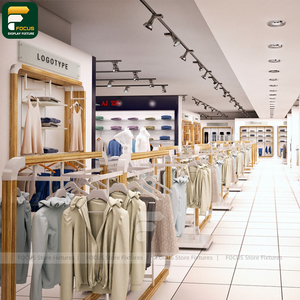 ชั้นวางเสื้อผ้าพร้อมที่เก็บของแบบซ่อน ชั้นวางเสื้อผ้าสำหรับร้านค้าปลีก ดีไซน์อุปกรณ์จัดแสดงเสื้อผ้า - Product Image 3