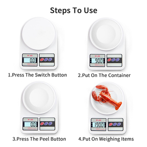 Balance de cuisine électronique étanche SF-400, capacité de 5 kg, précision de 1 g, arrêt automatique, plateforme antidérapante, poids en plastique pour la maison - Product Image 2