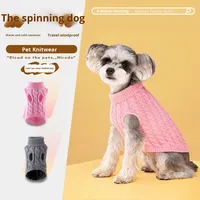 Pull en tricot à col roulé - Logo personnalisé, vêtements pour chien élégants et abordables, ensemble de pulls en laine douce et chaude pour l'hiver