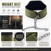 Ceinture de musculation robuste avec chaîne en acier de 96 cm, capacité de charge de 100 kg, pour exercices de musculation, tractions, squats, entraînement de force, équipement de fitness