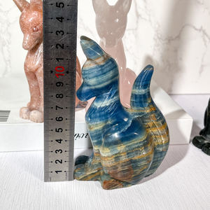 <span class=keywords><strong>Statue</strong></span> de renard en labradorite naturelle en gros, sculpture en pierre précieuse, gravure au laser, guérison par le Reiki, ornement Feng Shui - Product Image 4