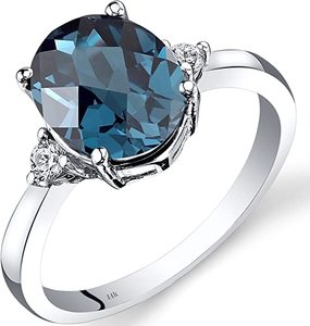 925 Sterling <strong>Silver</strong> Oval London Blue Topaz <strong>Necklace</strong> Earrings <strong>Set</strong> Women Bridal Anniversary Jewelry Gift - Product Image 3