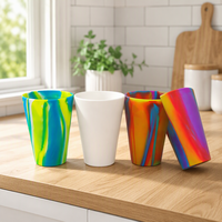 Verre à vin en Silicone Portable, de qualité alimentaire, pour café, bière, vin, mug de voyage, personnalisé, avec logo imprimé, usine, qualité alimentaire, ml