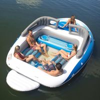 Personnalisé Énorme 6 Personnes Gonflable Bay Breeze Bateau Île Flottante PVC Rivière Radeau Gonflable Hermétique Bateau de Fête