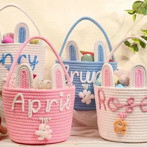 <span class=keywords><strong>Panier</strong></span> de Pâques <span class=keywords><strong>personnalisé</strong></span> brodé avec le nom du bébé, <span class=keywords><strong>panier</strong></span> de chasse aux œufs <span class=keywords><strong>personnalisé</strong></span> pour enfants, garçons et filles - Product Image 5