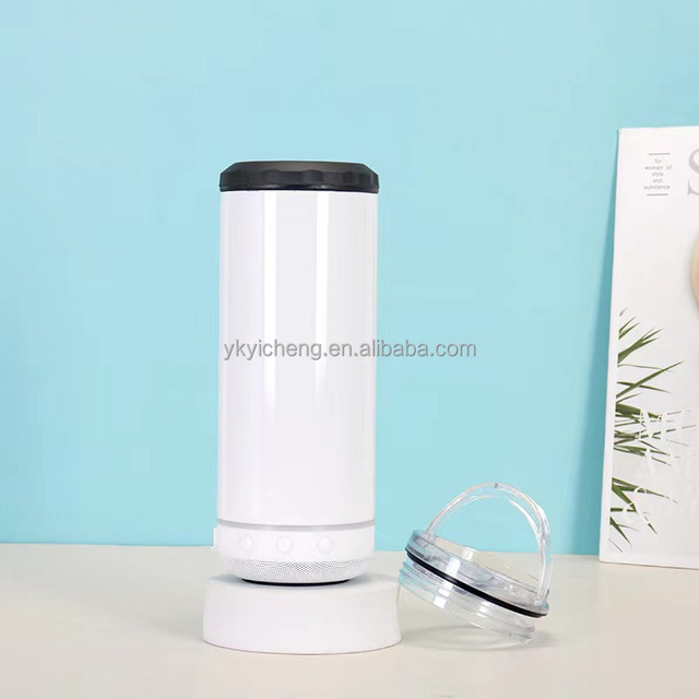 16 oz 4 in 1 Cooler Can Smart Speaker 16oz Stainless Steel Sublimation Wireless Speaker Music Tumbler