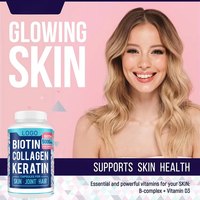Capsules végétaliennes de biotine 10000mcg à force maximale pour la croissance des cheveux, sous marque privée, pour cheveux, peau et ongles, 3 en 1