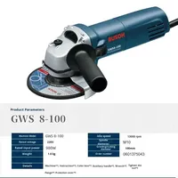 Meuleuse d'angle industrielle sans fil sans balais GWS8-100 Haute puissance 8500 tr/min Coupe Polissage Meulage Électrique Portative à glissière