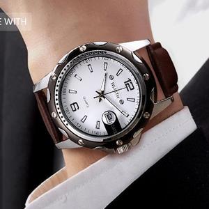 Wlisth S504 Orologio da Polso da Uomo con Calendario, Quadrante Grande, Cinturino in Pelle, Lancette Luminose, Stile Sportivo - Product Image 3