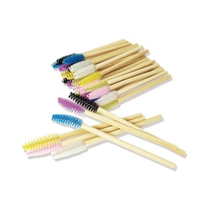 50 brosses à mascara réutilisables en bambou, écologiques, portables, applicateurs de nettoyage pour cils, avec sac de rangement - Product Image 6