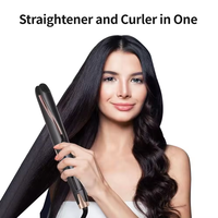 Lisseur et boucleur 2-en-1 portable, fer à lisser et à boucler en céramique, plancha de cabello