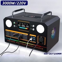 Station d'alimentation portable 3000W avec charge sans fil, batterie LiFePO4, onduleur à onde sinusoïdale pure, efficacité 98%, sûre et durable pour