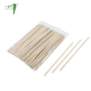 맞춤형 친환경 식품 등급 대나무 나무 일회용 커피 스틱 14cm 맞춤 로고 개별 포장 친환경 - Product Image 1