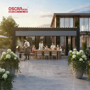 Pergola in <span class=keywords><strong>Alluminio</strong></span> Impermeabile e Antivento di Lusso per Ombreggiatura, Ideale per Ritiri Estivi a Bordo Piscina, Cottage Privato con Piscina - Product Image 1