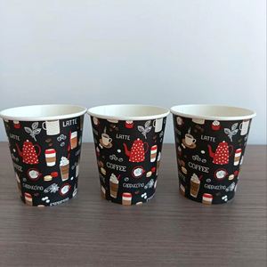 Gobelets à café jetables biodégradables à paroi simple avec impression de logo personnalisée, gobelets en papier écologiques pour boissons chaudes - Product Image 1