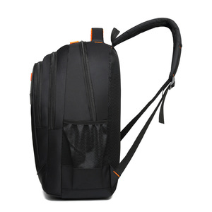 <b>Student</b> <b>Backpack</b> 18 In Unisex With Computer Interlayer For Leisure Travel Black Orange Blue Green Solid Color - Product Image 2