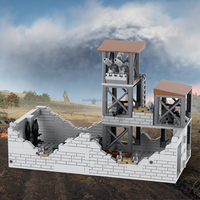 Scènes de guerre militaires de la Seconde Guerre mondiale, maison en ruine, modèle d'action DIY, cadeau, ensembles de blocs de construction MOC, jouets éducatifs pour enfants