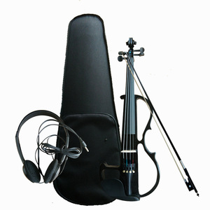 Violín Eléctrico en Oferta, Color Negro y Blanco, Violín Eléctrico Sólido 4/4 - Product Image 3