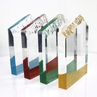 Trophée en acrylique personnalisé couleur design iceberg, plaque de reconnaissance d'entreprise de luxe en plexiglas, vente en gros de supports vierges, gravure gratuite