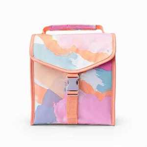 Sac isotherme pique-nique d'épicerie en nylon à impression complète Sacs isothermes écologiques et étanches pour le déjeuner et la bière avec boucle en plastique - Product Image 4