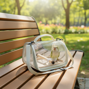 Cage <span class=keywords><strong>à</strong></span> oiseaux légère et portable, grande cage respirante pour oiseaux avec bandoulière pour les voyages en extérieur, sac de transport pour oiseaux - Product Image 2