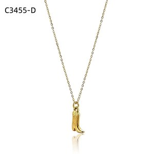 Amy Amy Cowboy <b>Boot</b> Pendant Necklace Silver Plated Stainless Steel Women's Casual Everyday Jewelry Gift - Product Image 2